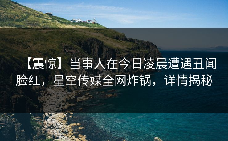 【震惊】当事人在今日凌晨遭遇丑闻脸红，星空传媒全网炸锅，详情揭秘