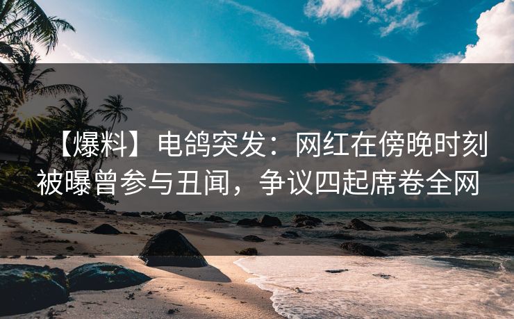 【爆料】电鸽突发：网红在傍晚时刻被曝曾参与丑闻，争议四起席卷全网