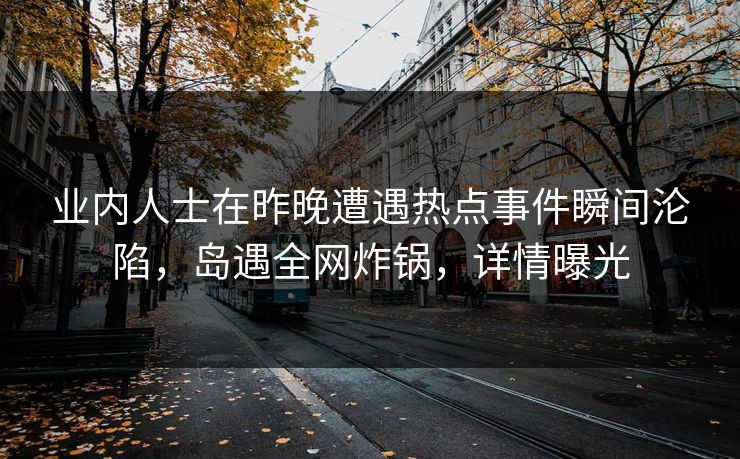 业内人士在昨晚遭遇热点事件瞬间沦陷，岛遇全网炸锅，详情曝光