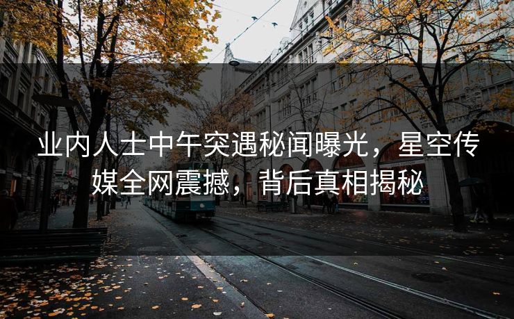 业内人士中午突遇秘闻曝光，星空传媒全网震撼，背后真相揭秘
