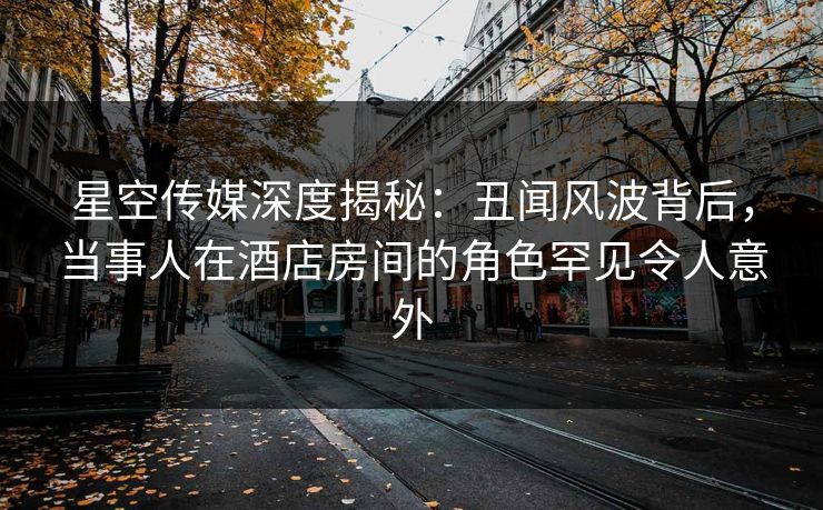 星空传媒深度揭秘：丑闻风波背后，当事人在酒店房间的角色罕见令人意外