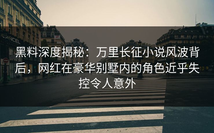 黑料深度揭秘：万里长征小说风波背后，网红在豪华别墅内的角色近乎失控令人意外